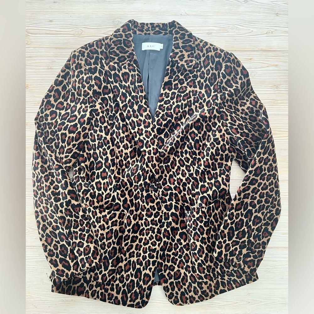 A.P.C. Leopard Print Blazer Jacket NWT Size 12 Fall Statement